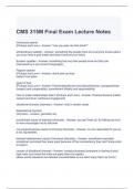 CMS 315M Final Exam Lecture Notes Questions with Verified Answers