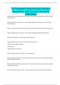 TX Preneed Funeral Exam Review Questions with Correct Answers 2023&sol;2024
