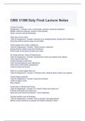 CMS 315M Daly Final Lecture Notes Questions with correct Answers