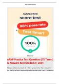 AANP Practice Test Questions (75 Terms) & Answers Best Graded A+ 2024