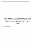 (NGN) ATI MENTAL HEALTH PROCTORED EXAM 2023 VERSION WITH 100% CORRECT SOLUTIONS/A+ GRADE