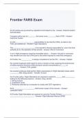 Frontier FARS Exam Questions and Answers