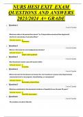 NURS HESI EXIT  EXAM QUESTIONS AND ANSWERS 2023&sol;2024 A&plus; GRADE