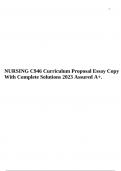 NURSING C946 Curriculum Proposal Essay Copy With Complete Solutions 2023 Assured A+.