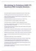 Microbiology for Embalmers AAMI &vert;175 Questions&vert; With Complete Solutions&period;