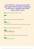 WGU D276 Pre- Assessment (Latest 2023/ 2024 Update) Web Development Foundations Exam| Grade A | Questions and Verified Answers| 100% Correct