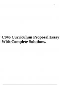C946 Curriculum Proposal Essay With Complete Solutions.