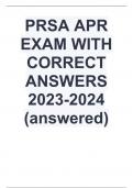PRSA APR EXAM WITH CORRECT ANSWERS 2023-2024 (answered)