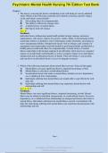 Psychiatric Mental Health Nursing 7th Edition&comma; Sheila l&comma;&period; Videbeck Test Bank &lbrack;With Answer Elaborations&rsqb; 20242025