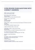 CCRN REVIEW EXAM QUESTIONS WITH CORRECT ANSWERS