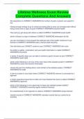 Lifetime Wellness Exam Review Complete Questions And Answers