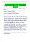 Lifetime Wellness Final Exam Study Guide &vert;Verified Answers &vert;Solved 100&percnt; Correct