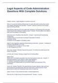 Legal Aspects of Code Administration Questions With Complete Solutions&period;