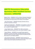 ABCTE Elementary Education Questions With Verified Correct  Answers | UPDATED