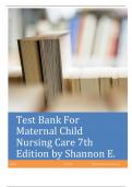 Test Bank For Maternal Child Nursing Care 7th Edition by Shannon E. Perry, Marilyn J. Hockenberry, Mary Catherine Cashion Chapter 1-50 Complete .Latest updated 2023/2024