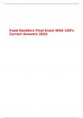 Food Handlers Final Exam With 100% Correct Answers 2024