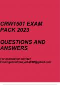 CRW1501 Exam pack 2023 