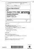 Pearson Edexcel Level 3 GCE English Literature Advanced Subsidiary PAPER 1 June 2023 question paper