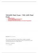NSG6430 Final Exam / NSG 6430 Final Exam : South University 