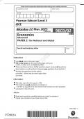 Pearson Edexcel GCE Economics A Advanced PAPER 2 June 2023 question paper