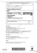 Pearson Edexcel GCE Economics A Advanced PAPER 3 June 2023 question paper