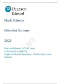 Pearson Edexcel GCE AS Level In Economics A Paper 02 Summer 2023 final markscheme