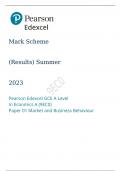 Pearson Edexcel GCE A Level In Economics A Paper 01 Summer 2023 final markscheme
