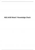 NSG 6430 Week 7 Knowledge Check, Question Answers, South University