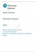 Pearson Edexcel GCE AS Level In Economics A Paper 01 Summer 2023 final markscheme