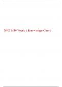 NSG 6430 Week 6 Knowledge Check, Question Answers, South University