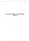 NSG 6430 Week 4 Knowledge Check, Question Answers, South University