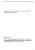 Healthstream Telemetry Version 3 Questions and Answers&period; Latest Update