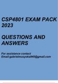 CSP4801 Exam pack 2023