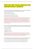 Patho Hesi 2021 Practice Questions with rationale answers&period; Graded A&plus;