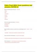 Patho Final&sol; HESI&period; Exam questions and answers&period; RATED A&plus;