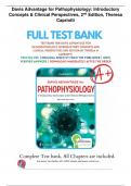 Davis Advantage for Pathophysiology: Introductory Concepts & Clinical Perspectives, 2nd  Edition, Theresa Capriotti Test Bank - Questions & Answers Explained (Graded A+) - 2023 Update