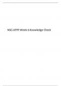 NSG 6999 Week 6 Knowledge Check, South University