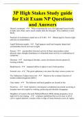 3P High Stakes Study guide for Exit Exam NP Questions and Answers