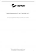 Latest Health Assessments Final Exam 2023/2024/A+ GUARANTEE