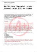 NR 509 Week 8 Final Exam With Correct Answers Latest 2023 A+ Graded 