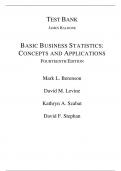 Test Bank For Basic Business Statistics Concepts and Applications 14th Edition By Mark Berenson, David Levine, Kathryn Szabat, David Stephan (All Chapters, 100% original verified, A+ Grade)