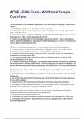 ACHE - BOG Exam - Additional Sample Questions