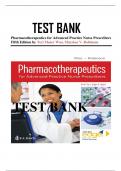2022/2023 TEST BANK; PHARMACOTHERAPEUTICS FOR ADVANCED PRACTICE NURSE PRESCRIBERS, 5TH EDITION WOO ROBINSON.COVERING CHAPTERS 1-55 QUESTIONS AND ANSWERS WITH RATIONALES A+ TEST BANK