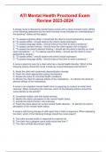 ATI Mental Health Proctored Exam Review 2023-2024