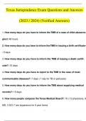 Texas Jurisprudence Exam Questions and Answers &lpar;2023 &sol; 2024&rpar; &lpar;Verified Answers&rpar;