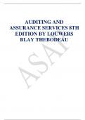 AUDITING AND ASSURANCE SERVICES 8TH EDITION BY LOUWERS BLAY THEBODEAU ★★★★★