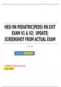 HESI RN PEDIATRIC(PEDS) RN EXIT EXAM V1 & V2|  UPDATE|SCREENSHOT FROM ACTUAL EXAM
