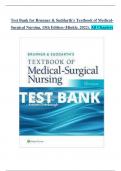 Test Bank For Brunner & Suddarth's Textbook of Medical-Surgical Nursing 15th Edition Hunkle All Chapters
