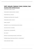 NAHP Nationally Registered Dental Assistant Exam Questions With Verified Answers