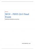 WCU – PHYS 261 Final Exam - (Graded A+) Q&A (Guaranteed A+) Best 2023